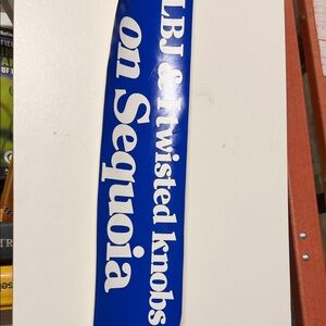 Blue Vinyl Sticker Strip with White Text